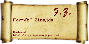 Forró Zinajda névjegykártya